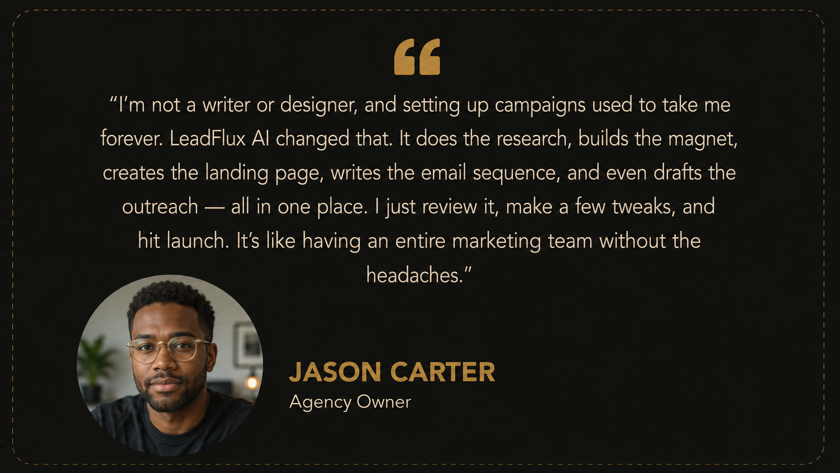 Testimonial from Jason Carter, early-access tester